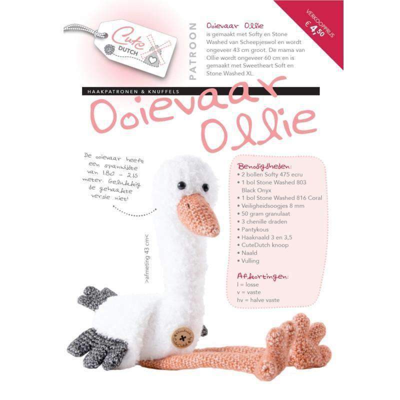 CuteDutch Uitgeverij Patroonboeken CuteDutch - Patroonboekje Ooievaar Ollie