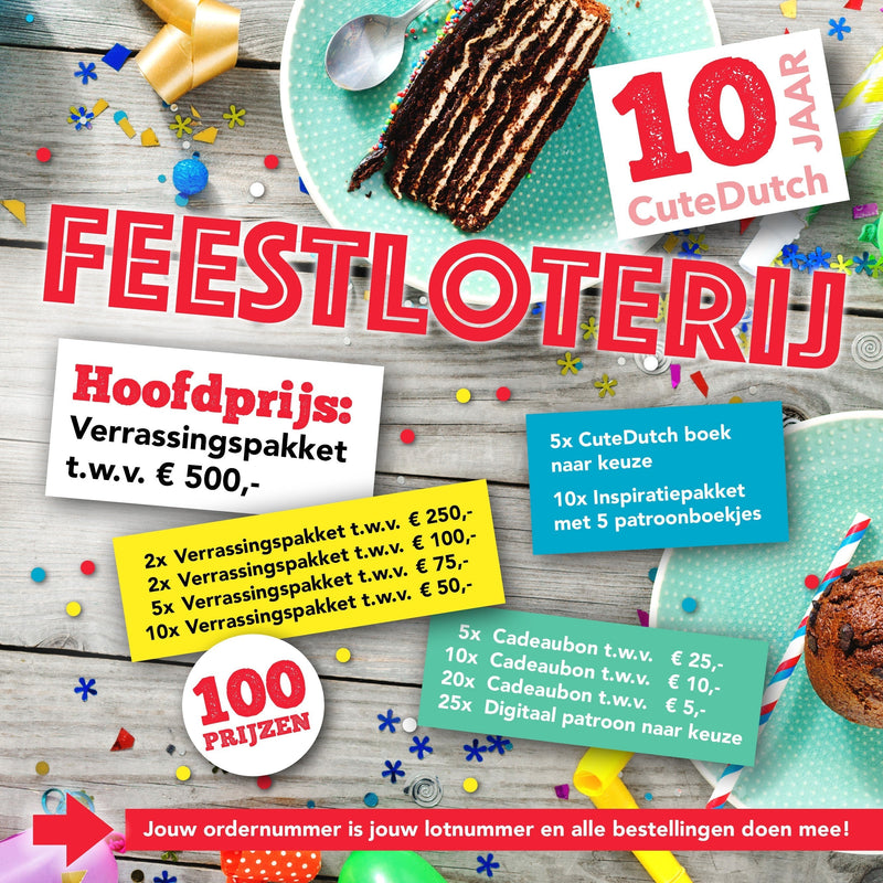 Feestloterij: 100 prijzen en een hoofdprijs twv €500,-