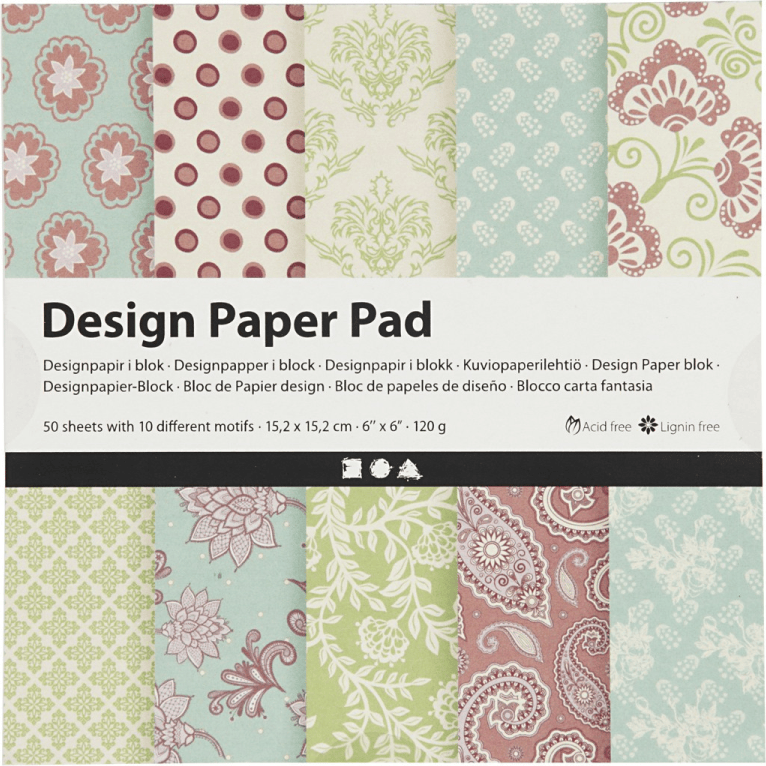 Creativ Company Papier CC Design Paper Pad Mint Rose Delight