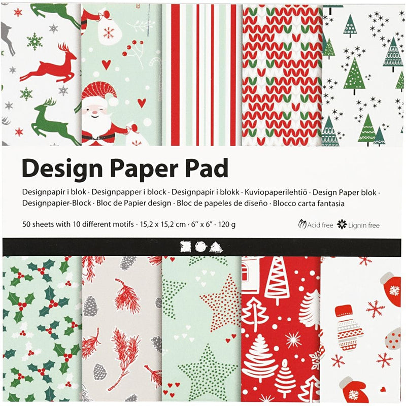 Creativ Company Papier CC Design Paper Pad Soft Merry Mint Christmas