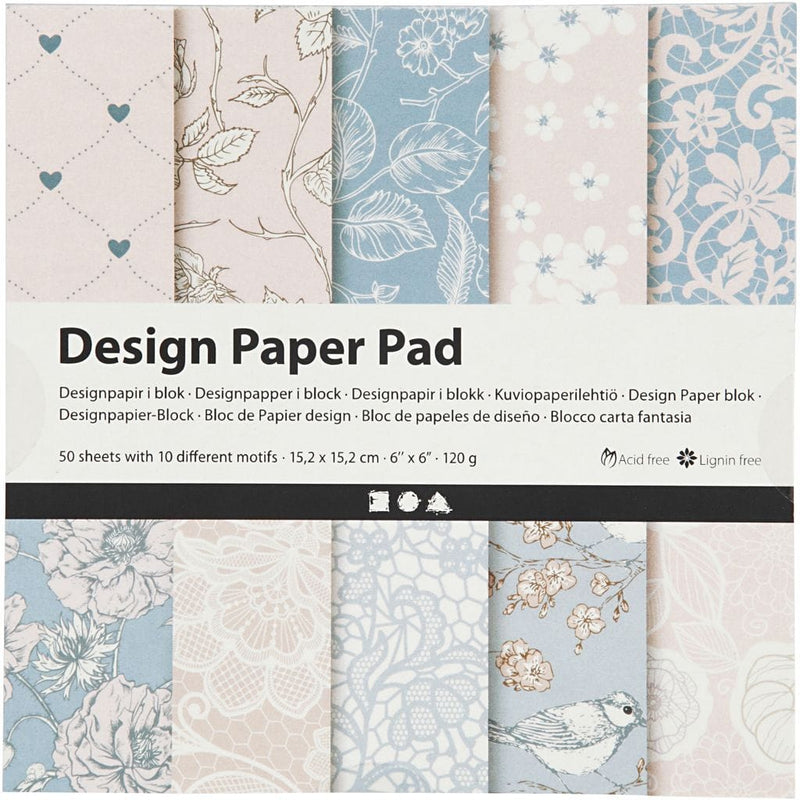 Creativ Company Papier CC Design Paper Pad Soft Pastel Blooms