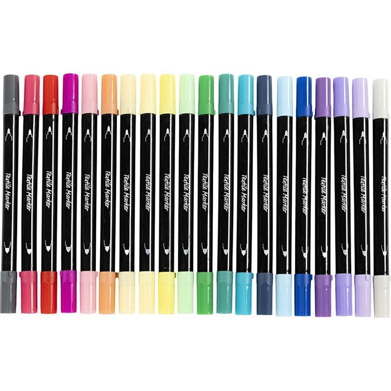 Creativ Company Schrijfwaren Textielstiften pastelkleuren (20 stuks)