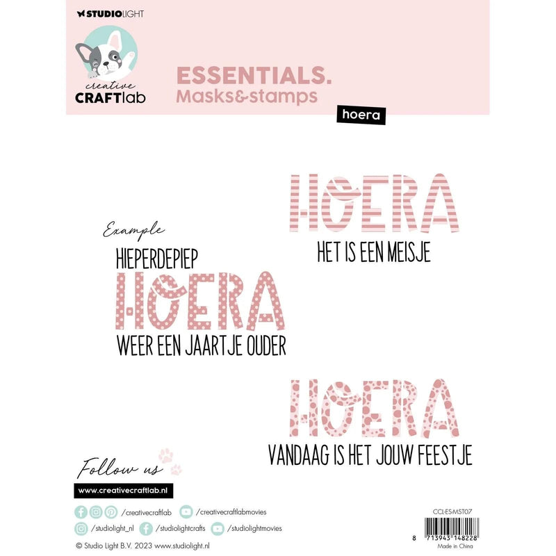 Creative Craftlab Clear Stamps Creative Craftlab - Essentials Masks & Stamps Hoera