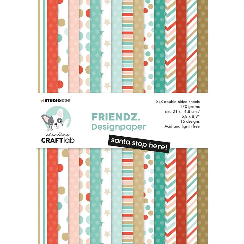 Creative Craftlab Papier Creative Craftlab - Friendz Paper Pad Santa Stop Here