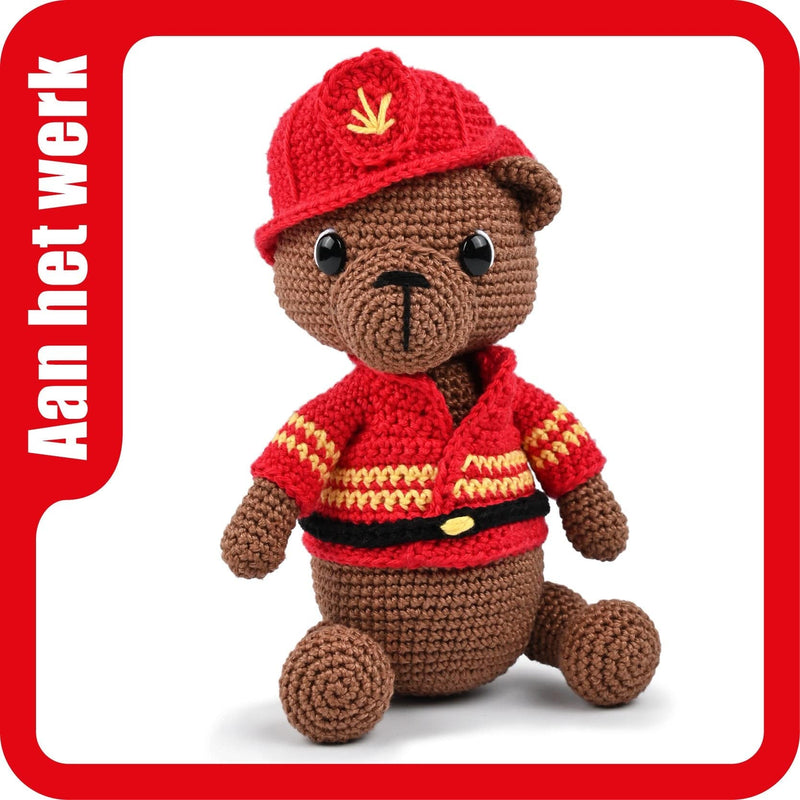 CuteDutch Garenpakketten Garenpakket: Brandweerman Bowie Beer (Coral)