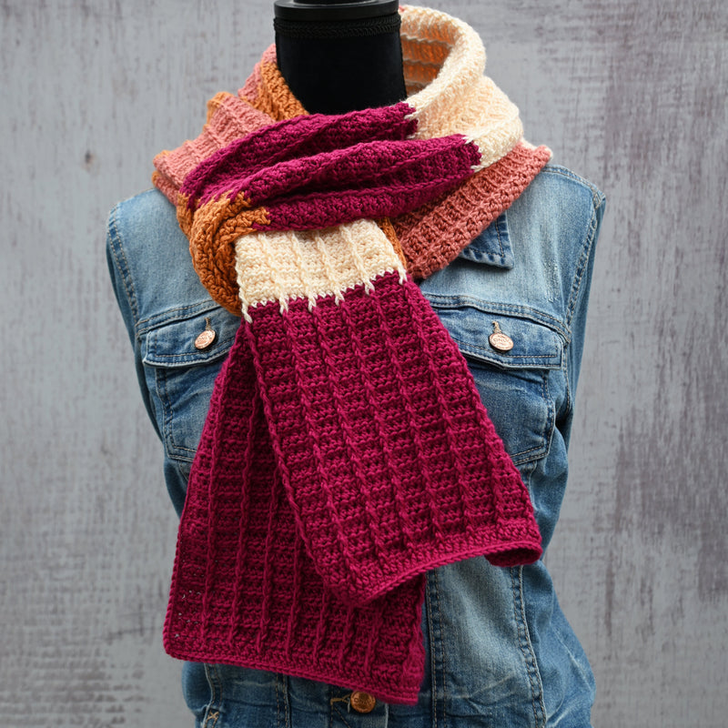 CuteDutch Haakpakketten Retro Pink / Light Brick Haakpakket: Cosy Comfy Sjaal