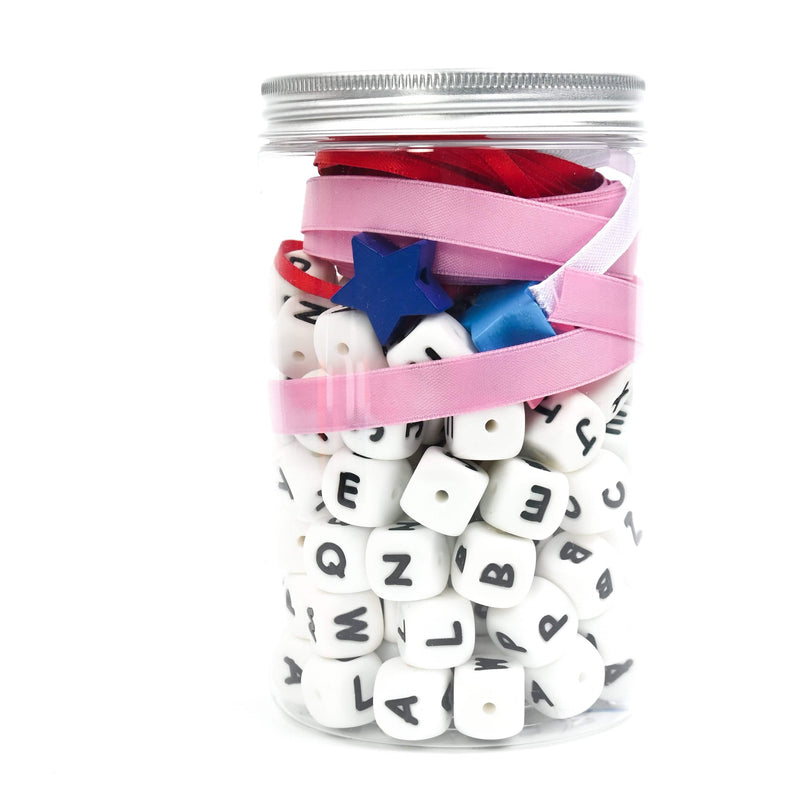 CuteDutch Kralen Assortiment: Siliconen Letterkralen Wit