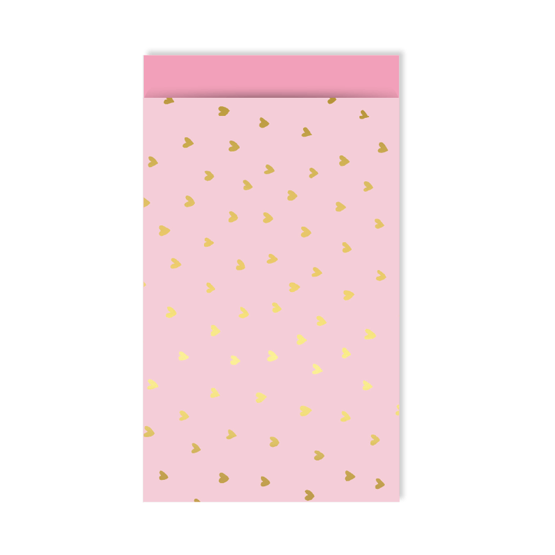 CuteDutch Stationary Cadeauzakjes - Mini Hearts Pink/Gold (10 stuks)