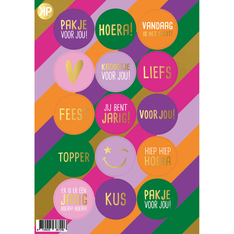 CuteDutch Stationary Stickers - Assortiment Feest Funky Color