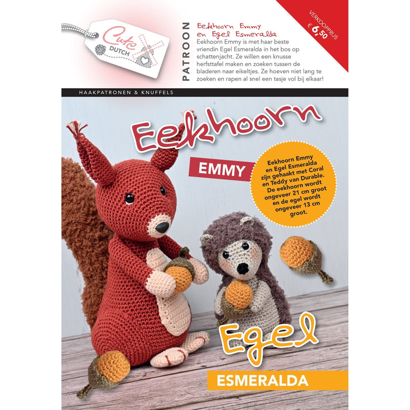 CuteDutch Uitgeverij Patroonboeken CuteDutch - Patroonboekje Eekhoorn Emmy en Egel Esmeralda