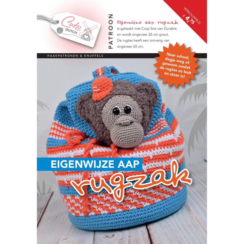 CuteDutch Uitgeverij Patroonboeken CuteDutch - Patroonboekje Eigenwijze aap rugzak