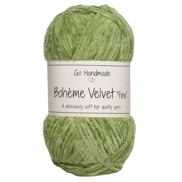 Go Handmade Wol & Garens Go Handmade Bohème Velvet Fine 17616 Peridot Green