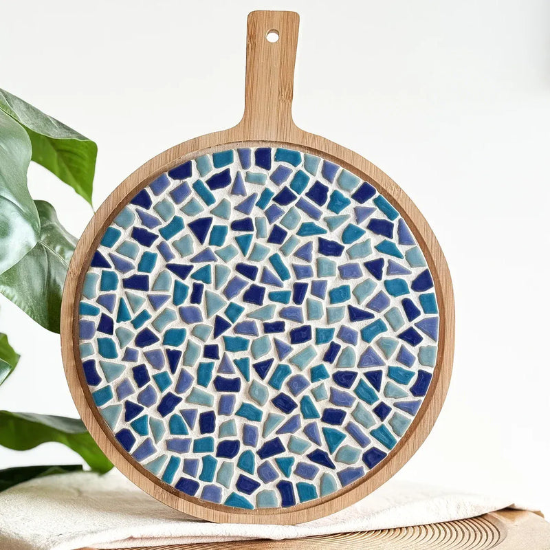Little Creations DIY-Pakketten Blauw DIY-pakket: Mozaïek Ronde Borrelplank