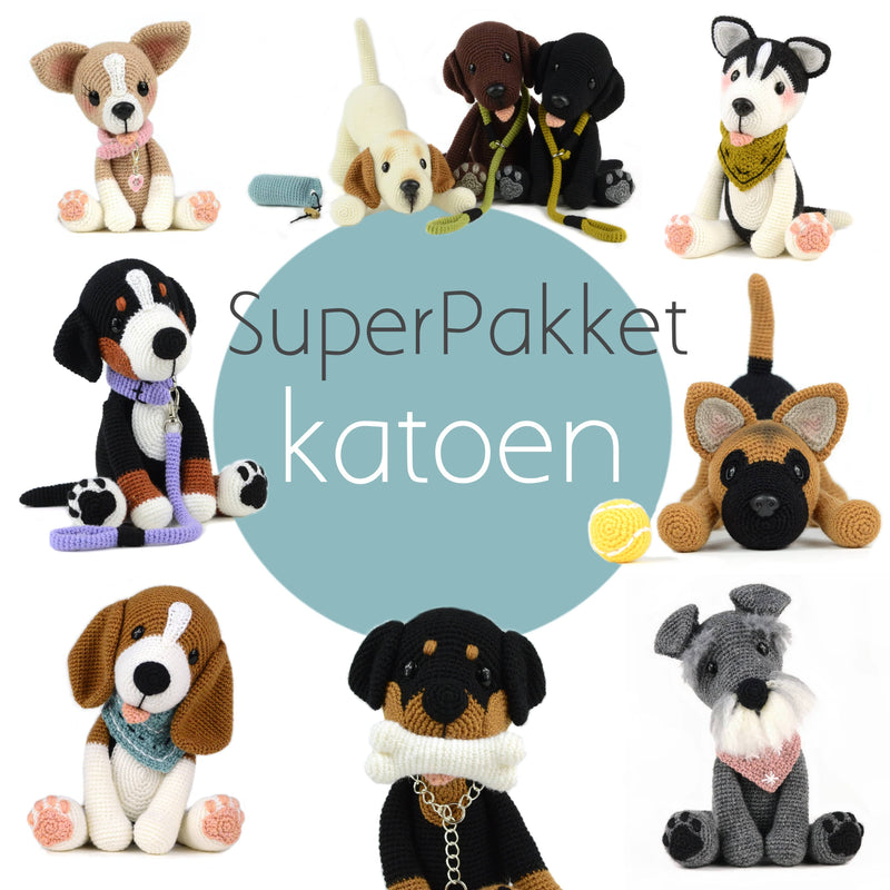 MyKrissieDolls Garenpakketten Superpakket: Mijn hondjes van sokkenwol - Katoen