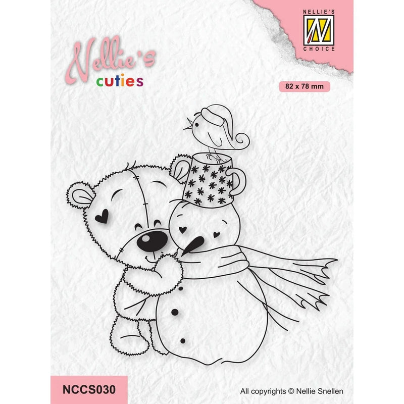 Nellie's Choice Clear Stamps Nellie's Cuties - Clear Stempels Bear with Snowman
