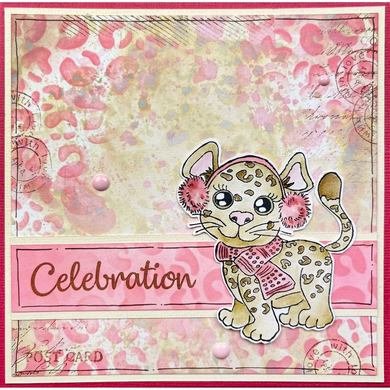 Nellie's Choice Clear Stamps Nellie's Cuties - Clear Stempels Cutie Cheetah