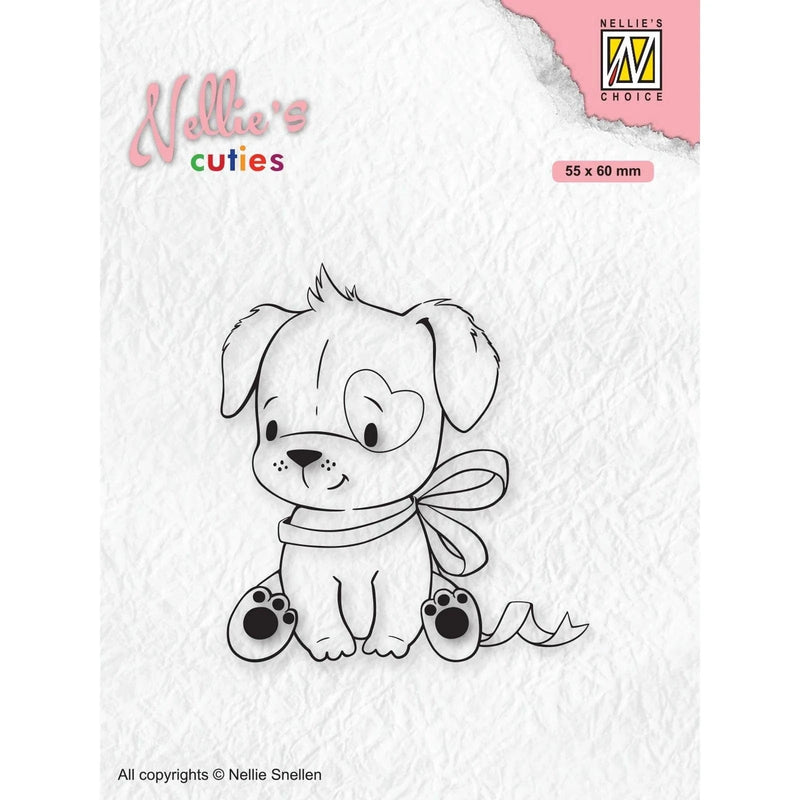 Nellie's Choice Clear Stamps Nellie's Cuties - Clear Stempels Dog with Christmas-Bow