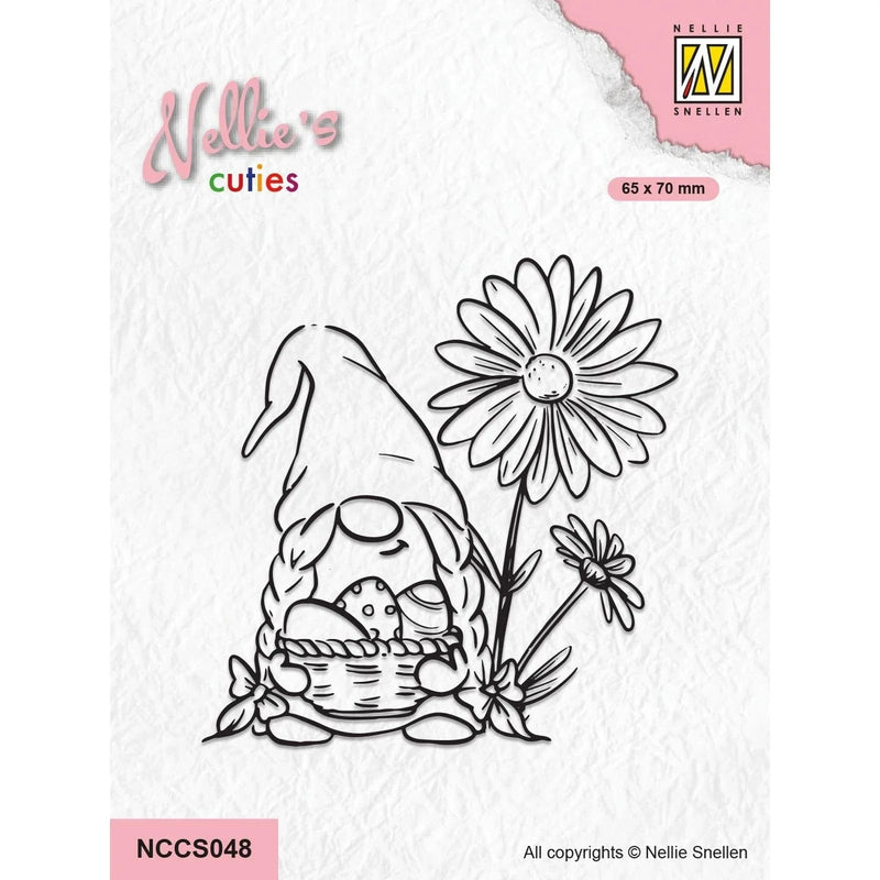 Nellie's Choice Clear Stamps Nellie's Cuties - Clear Stempels Easter Gnome with Flowers