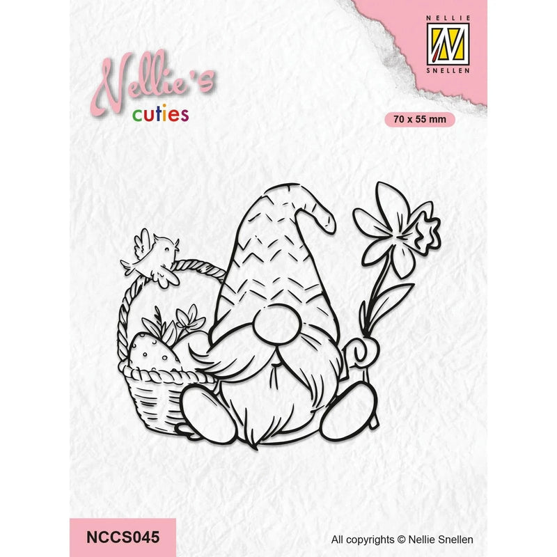 Nellie's Choice Clear Stamps Nellie's Cuties - Clear Stempels Gnome with Easter Basket