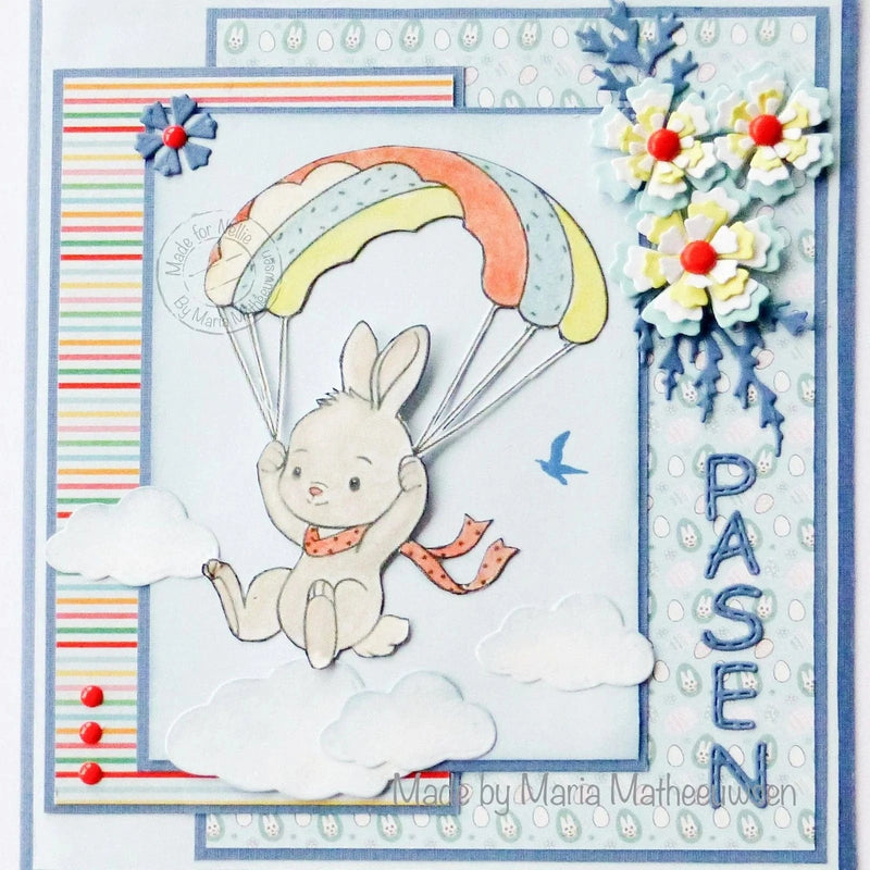 Nellie's Choice Clear Stamps Nellie's Cuties - Clear Stempels Parachuting Bunny