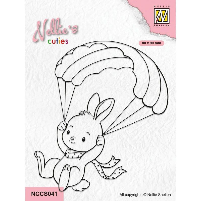 Nellie's Choice Clear Stamps Nellie's Cuties - Clear Stempels Parachuting Bunny