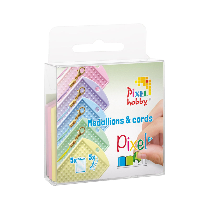 Pixelhobby Accessoires Pixelhobby Set Medaillon en Cords Pastel kleuren