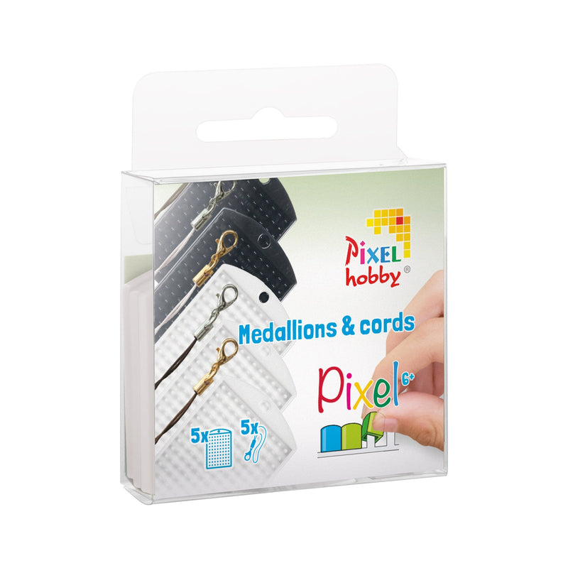 Pixelhobby Accessoires Pixelhobby Set Medaillon en Cords Zwart/Wit