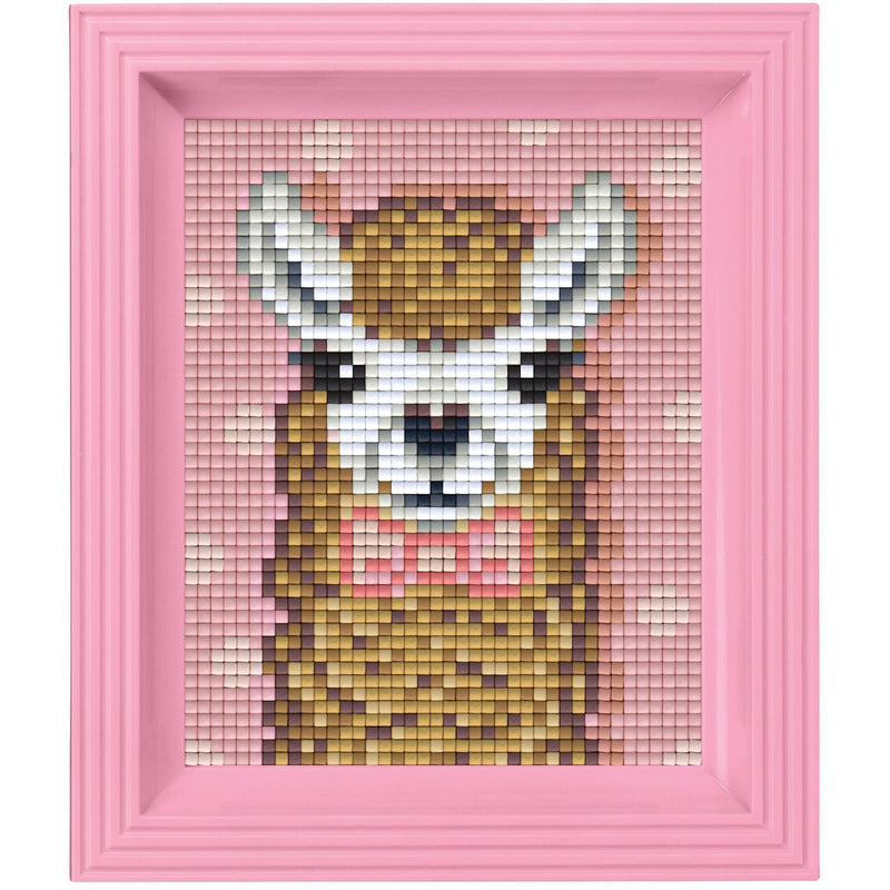 Pixelhobby DIY-Pakketten Pixelhobby Giftpack Bruine Alpaca met lijst