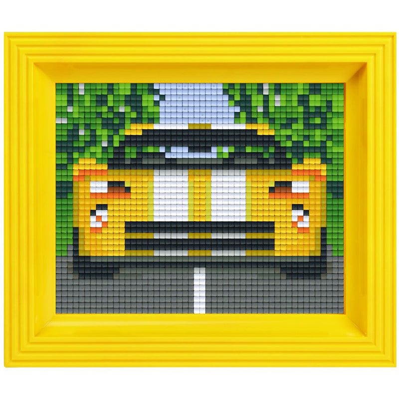 Pixelhobby DIY-Pakketten Pixelhobby Giftpack Gele raceauto met lijst