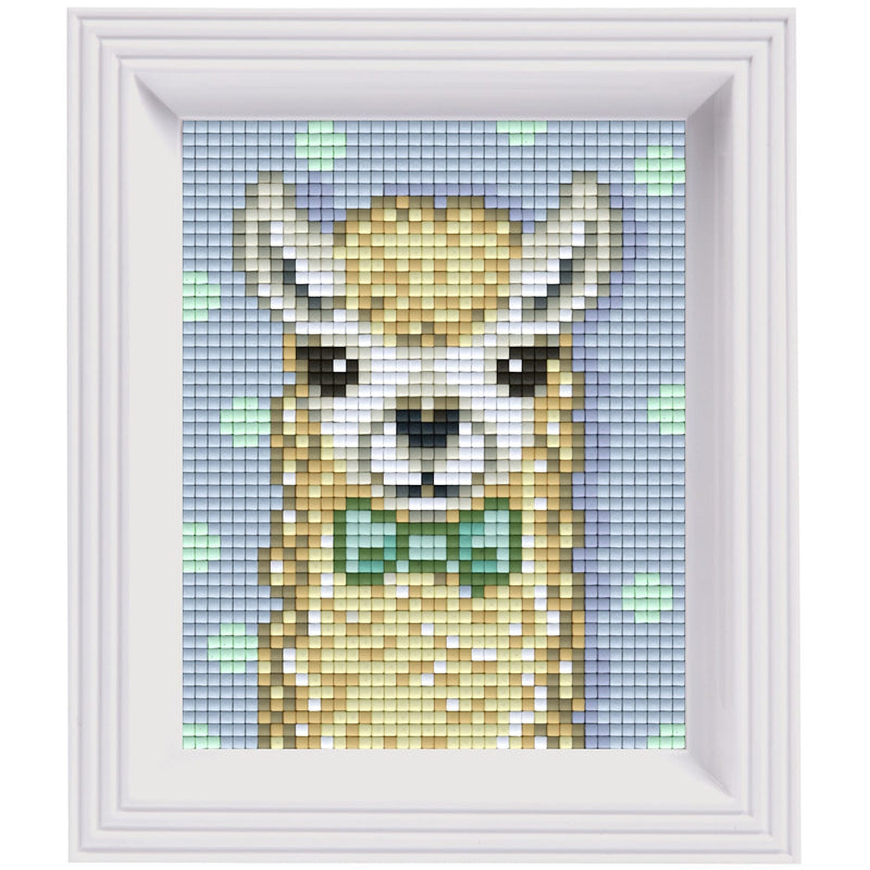 Pixelhobby DIY-Pakketten Pixelhobby Giftpack Witte Alpaca met lijst