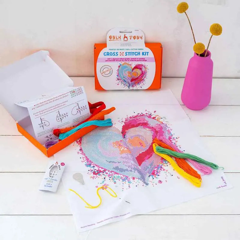 Pony Borduurpakketten Borduurpakket: Pony Only Kruissteek Heart