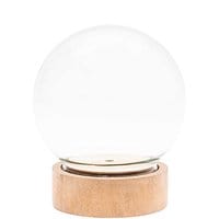 RicoDesign Decoratie Klein 8 x 11 cm Ronde glazen stolp op houten voet