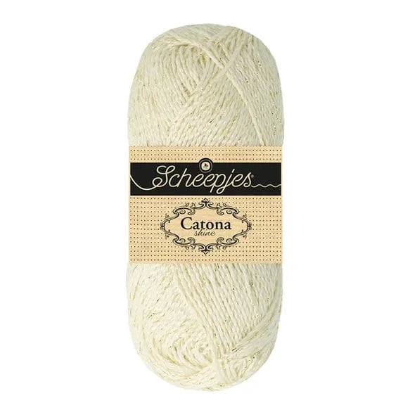Scheepjes Wol & Garens 105-G Bridal White - Gold Scheepjes Catona Shine