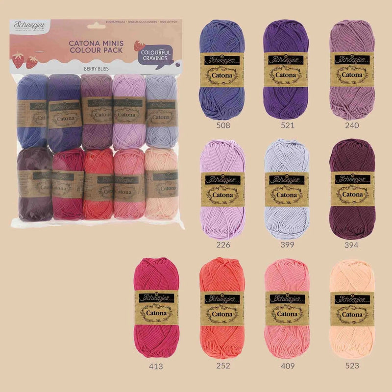 Scheepjes Wol & Garens Scheepjes Catona Colour Pack 10x25g - Berry Bliss