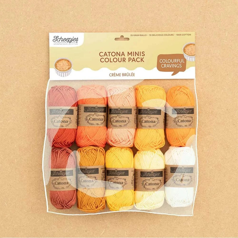 Scheepjes Wol & Garens Scheepjes Catona Colour Pack 10x25g - Crème Brûlée