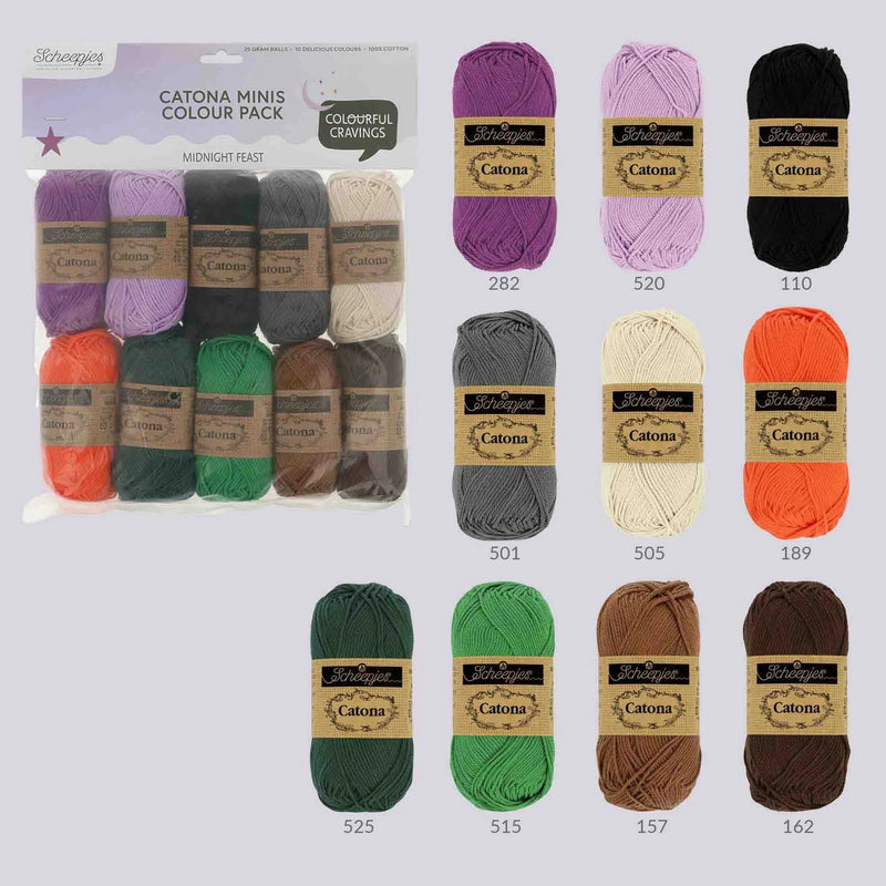 Scheepjes Wol & Garens Scheepjes Catona Colour Pack 10x25g - Midnight Feast