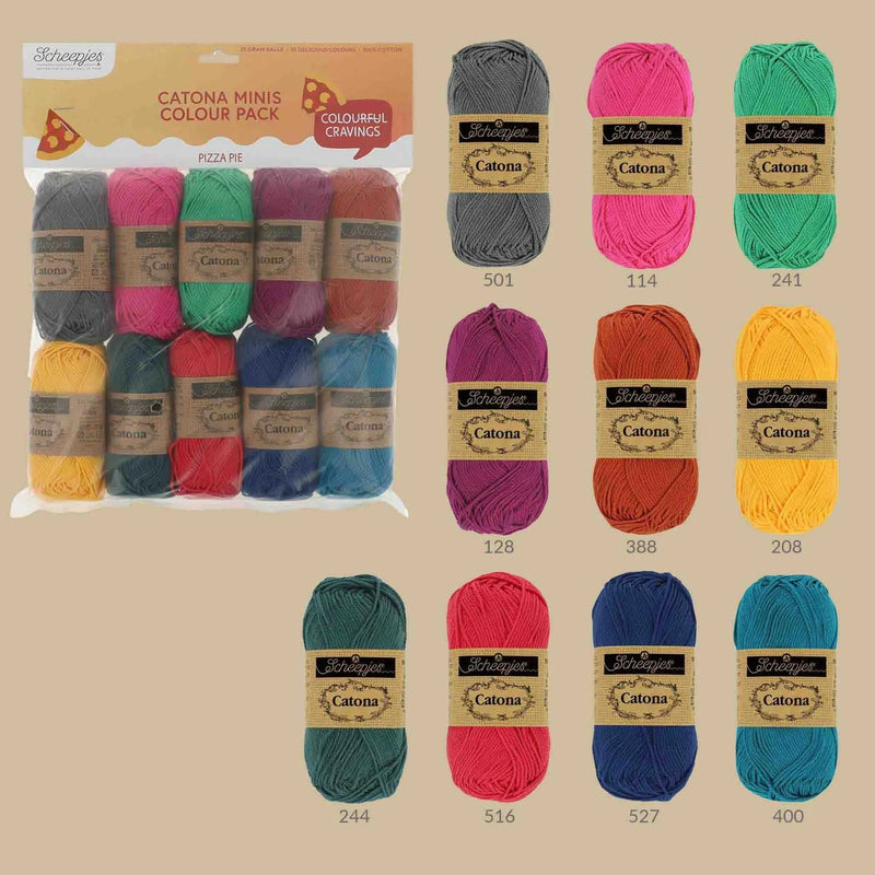 Scheepjes Wol & Garens Scheepjes Catona Colour Pack 10x25g - Pizza Pie