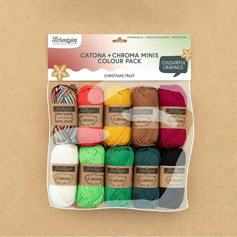 Scheepjes Wol & Garens Scheepjes Catona en Chroma Colour Pack 10x25g - Christmas Treat