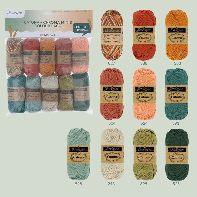 Scheepjes Wol & Garens Scheepjes Catona en Chroma Colour Pack 10x25g - Harvest Tart