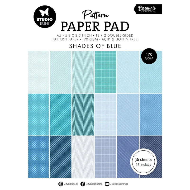 Studio Light Papier Studio Light - Essentials Pattern Paper Pad Shades Of Blue
