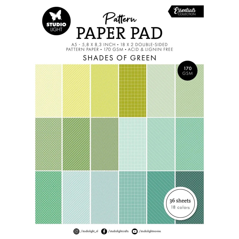 Studio Light Papier Studio Light - Essentials Pattern Paper Pad Shades Of Green