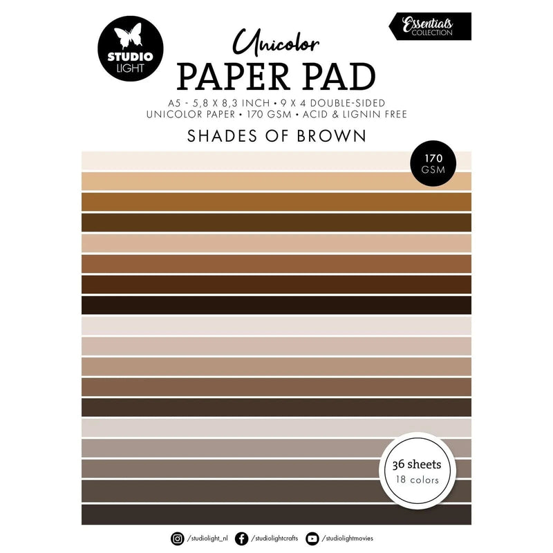Studio Light Papier Studio Light - Essentials Unicolor Paper Pad Shades Of Brown