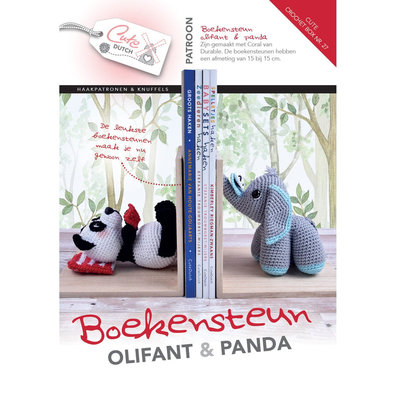 Cute Crochet Box Cute Crochet Box nr. 27 - Patroonboekje Boekensteunen Panda & Olifant