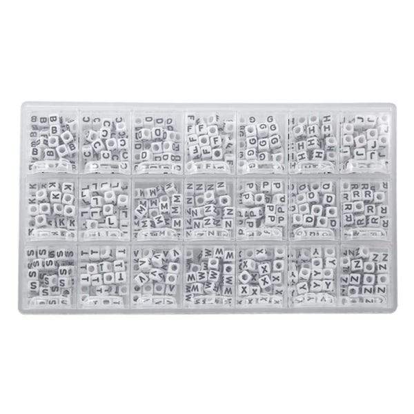 Assortiment - White Letterkralen Medeklinkers - 6 x 6 mm (44 kralen per letter)