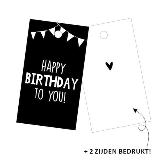 CuteDutch Cadeauverpakkingen Cadeaulabel - Happy Birthday to you