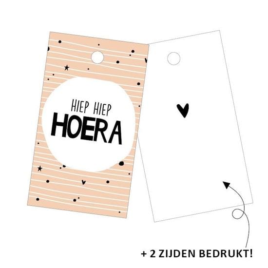 CuteDutch Cadeauverpakkingen Cadeaulabel - Hiep Hiep Hoera