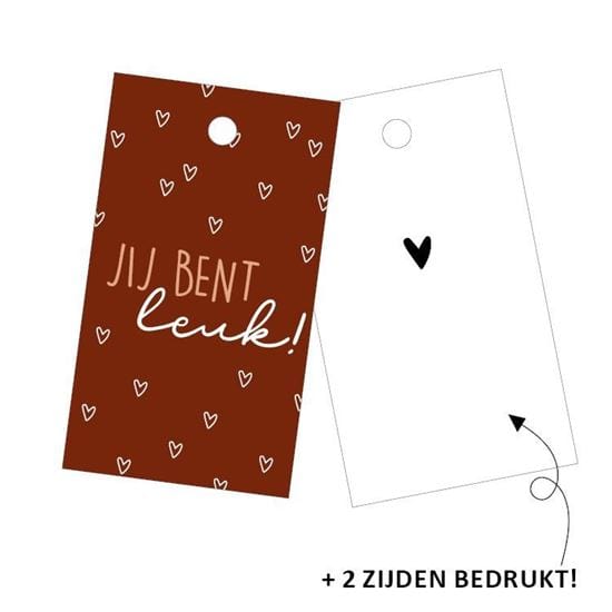 CuteDutch Cadeauverpakkingen Cadeaulabel - Jij bent leuk