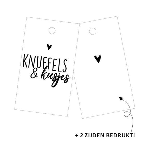 CuteDutch Cadeauverpakkingen Cadeaulabel - Knuffels & Kusjes
