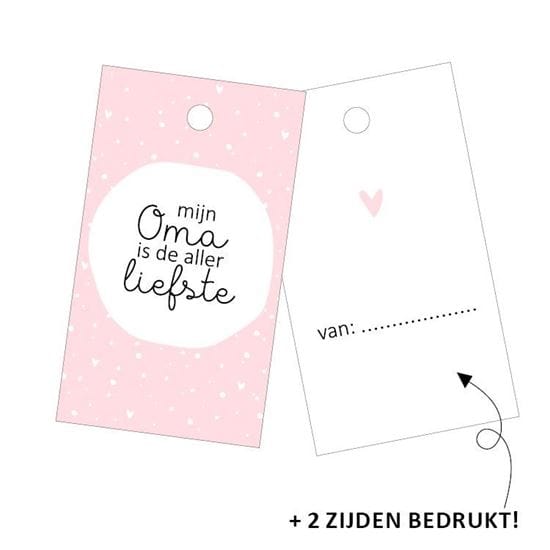CuteDutch Cadeauverpakkingen Cadeaulabel - Mijn oma is de allerliefste