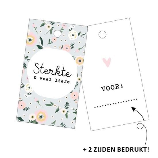 CuteDutch Cadeauverpakkingen Cadeaulabel - Sterkte & veel liefs